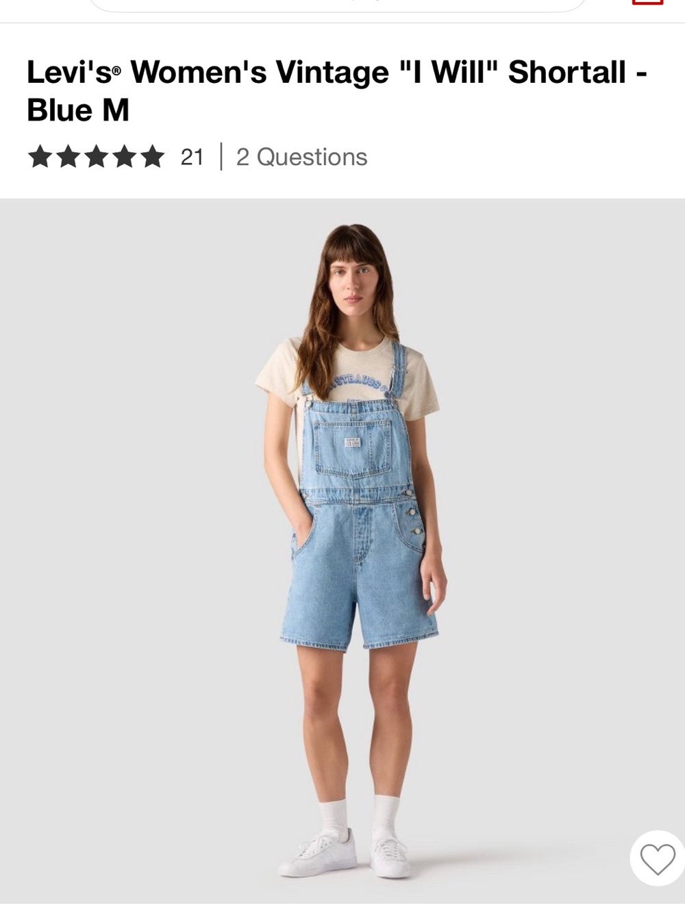 Levi's Light Blue Denim Short Overalls